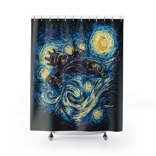 Starry Flight Sci-Fi Shower Curtains