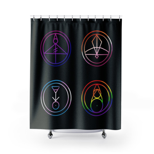 LGBT Themed Shower Curtains with Owl House Glyphs