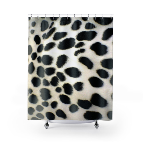 Dalmation Fur Texture Black and White Shower Curtains