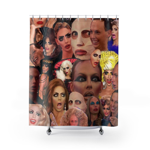 Alyssa Edwards Collage Shower Curtains - Drag Race Themed Bathroom Decor
