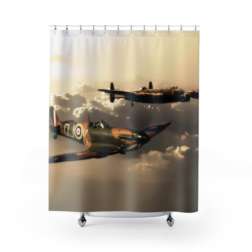 BBMF Spitfire and Lancaster Bomber Shower Curtains