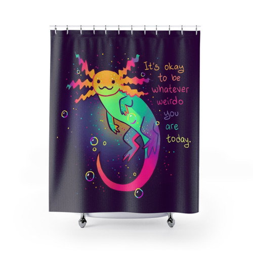 Rainbow Axolotl Shower Curtains - Celebrate Your Unique Self