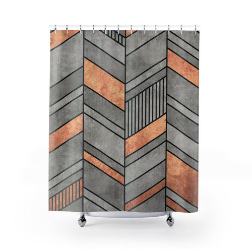 Abstract Chevron Pattern Shower Curtains