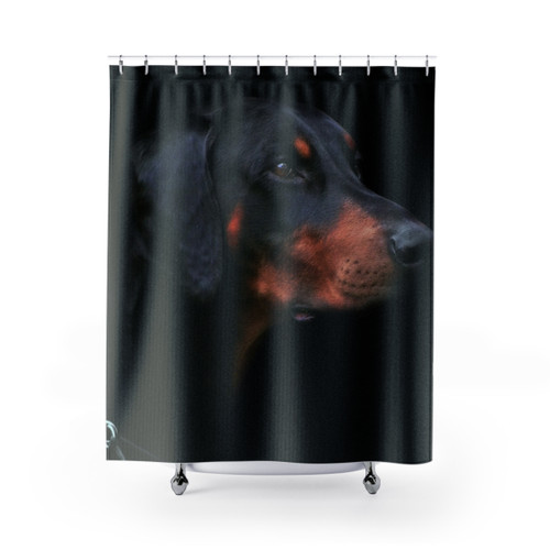 Dobermann Dog Themed Shower Curtain