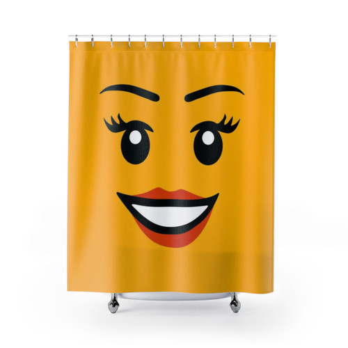 Brick Face Girl Shower Curtains