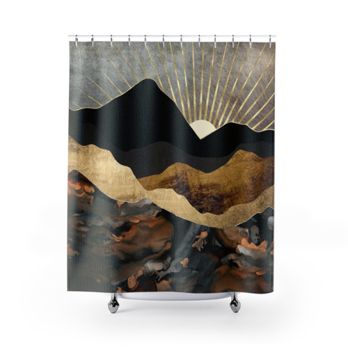 Metallic Landscape Shower Curtains