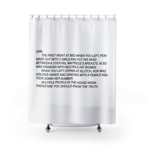 Anonymous Letter to Sammi Shower Curtains