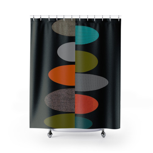 Mid-Century Modern Ovals Shower Curtains