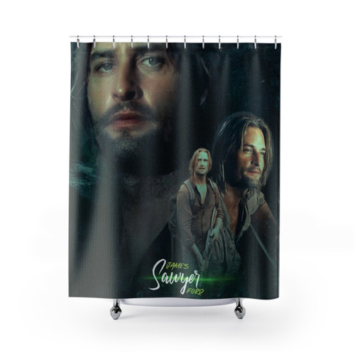 Josh Holloway Sawyer Lost TV Series Themed Shower Curtains