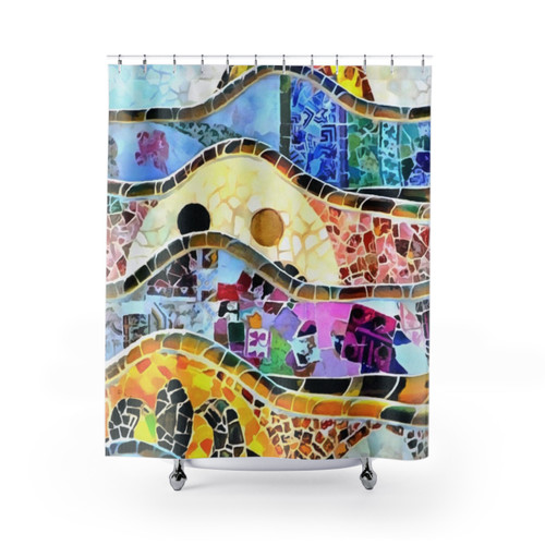 Gaudi Barcelona Mosaic Shower Curtain