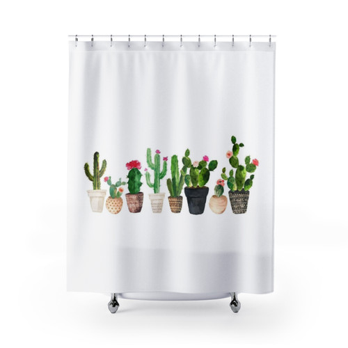 Cactus Shower Curtain featuring botanical, floral design
