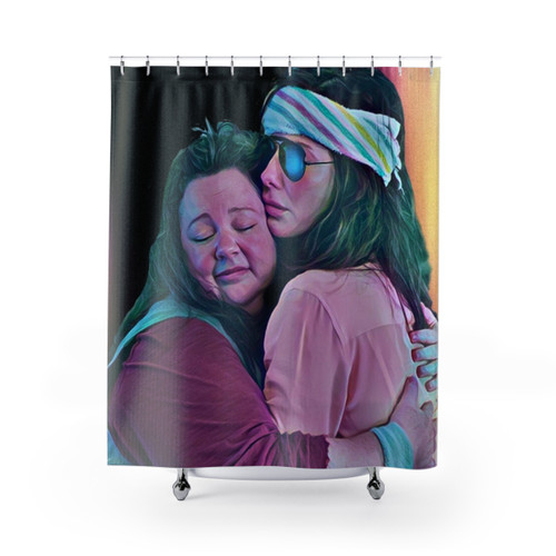 Melissa and Sandra Shower Curtains - Hilarious Comedy Duo Design
