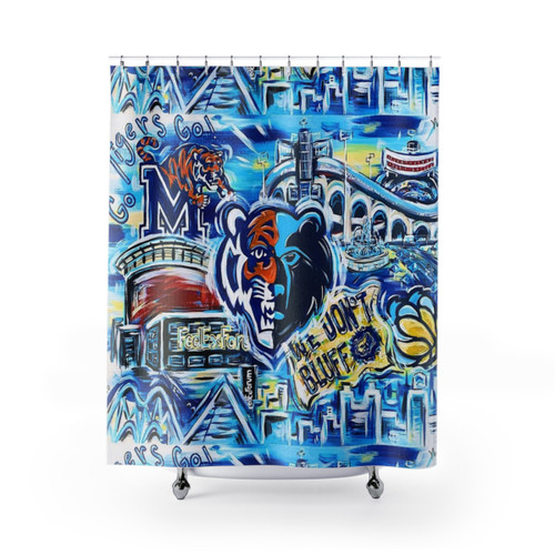 Memphis Sports-Themed Shower Curtains