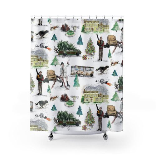 Funny Lampoons Christmas Shower Curtain