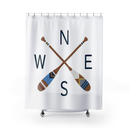 Coastal Nautical Oar Compass Shower Curtains