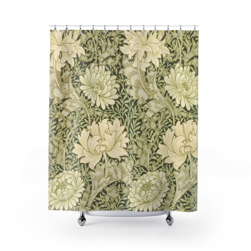 Chrysanthemum Floral William Morris Shower Curtain