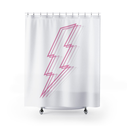 Pink Lightning Shower Curtains