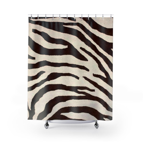 Brown Zebra Print Shower Curtain