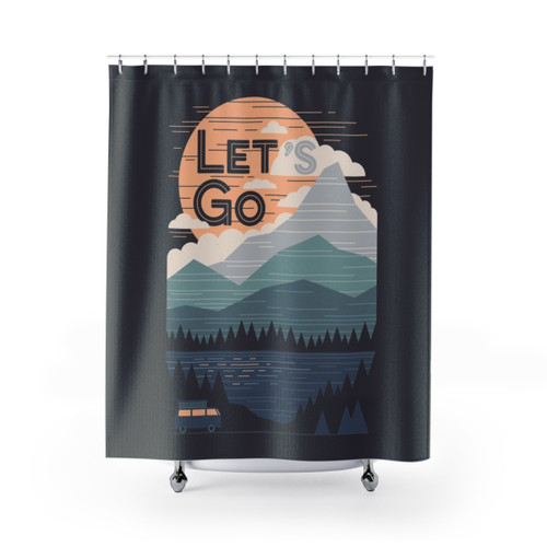 Vintage Let's Go Shower Curtains