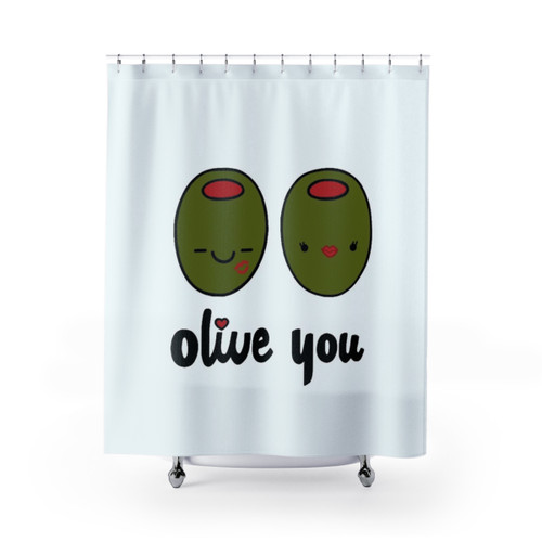 Olive You Shower Curtains - Cute and Stylish Parody Design