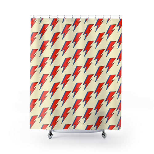 David Bowie Lightning Bolt Shower Curtain