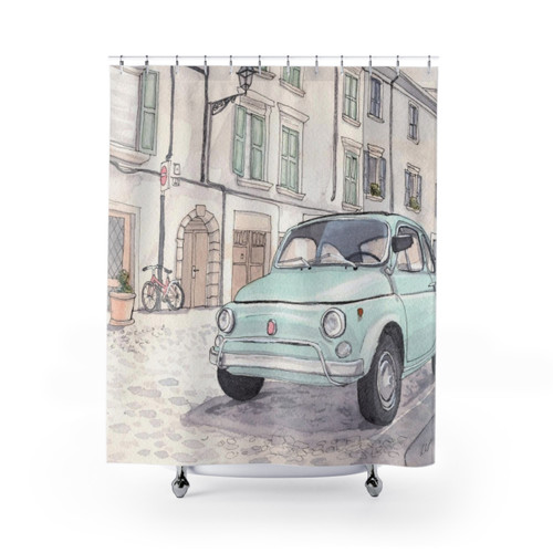 Vintage Fiat 500 Shower Curtain