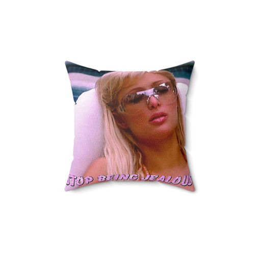 Glamorous Y2K pillow with pink, sparkly, and glittery design