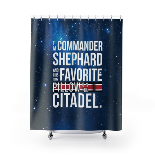 Mass Effect Shower Curtains featuring Commander Shepard