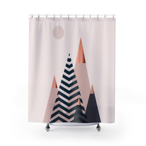 Scandinavian Mountain Shower Curtain