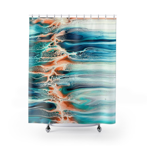 Ocean Inspired Abstract Shower Curtains