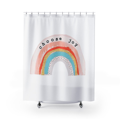 Choose Joy Shower Curtains - Bright and Happy Bathroom Decor