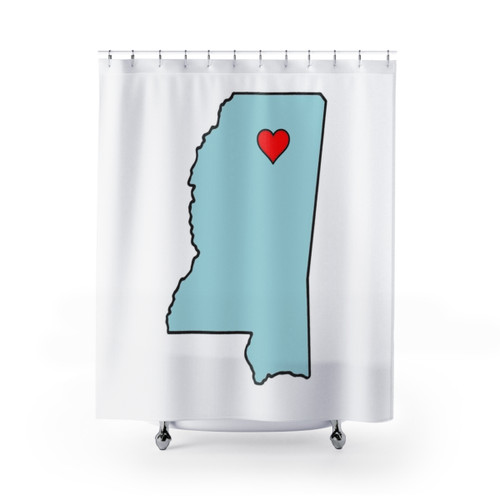 Oxford Mississippi Rebels Heart Shower Curtains