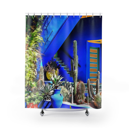 Moroccan Jardin Majorelle Shower Curtains