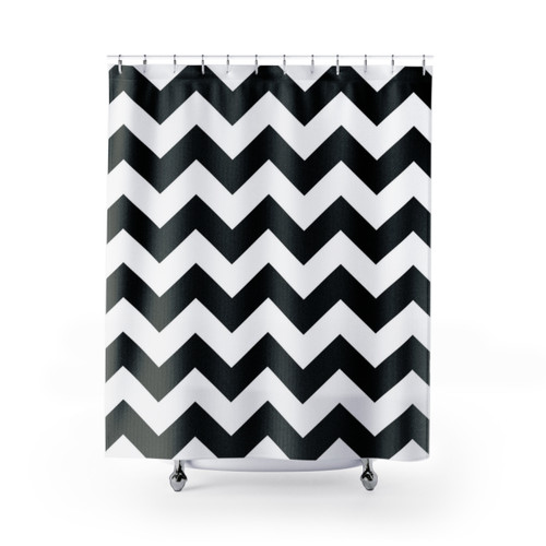 Black and White Zig-Zag Shower Curtain