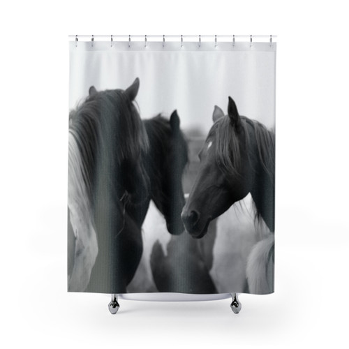 Wild Horses Shower Curtain - Elegant Animal-Themed Bathroom Decor