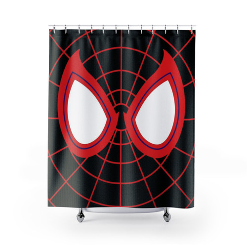 Miles Morales Spider-Man Themed Shower Curtain