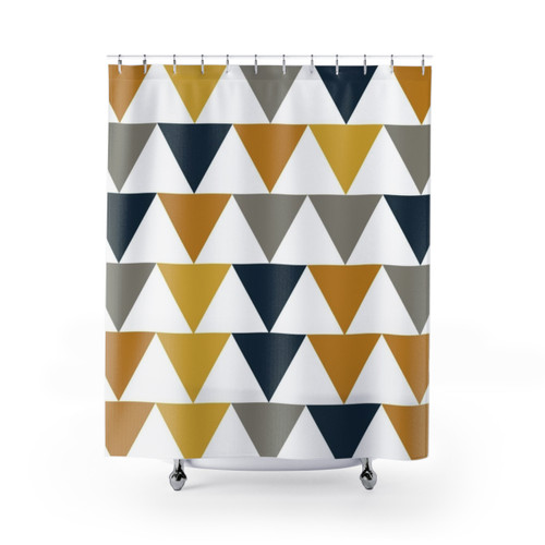 Minimalist Geometric Arrows Pattern Shower Curtain