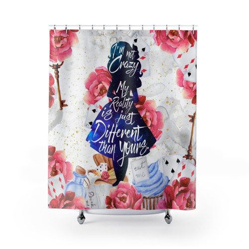 Alice in Wonderland themed shower curtain
