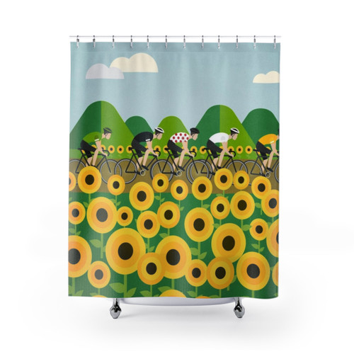 Le Tour I Bicycle-Themed Shower Curtain