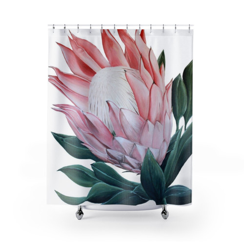 King Protea Flower Painting Shower Curtain