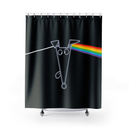 Greyhound Cartoon Shower Curtains - Derp Side of the Moon