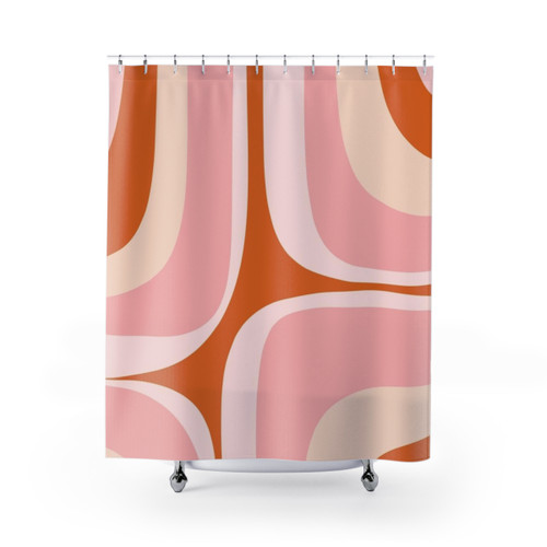 Retro Minimalist Abstract Shower Curtains
