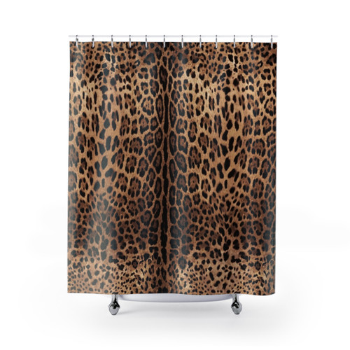 Realistic Leopard Print Shower Curtain