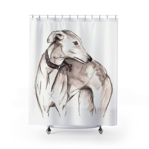 Watercolor Greyhound Shower Curtains