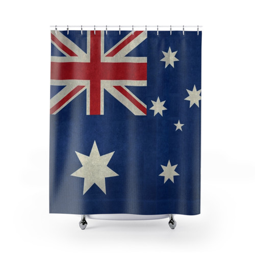 Australian Flag Shower Curtain with Retro Textured Look