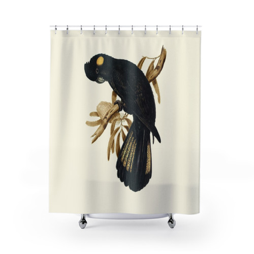 Yellow-tailed Black Cockatoo Shower Curtain