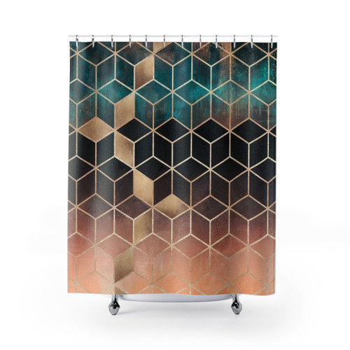 Ombre Dream Cubes Shower Curtains