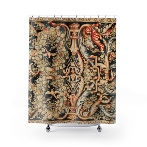 Vintage French Aubusson Tapestry Shower Curtains