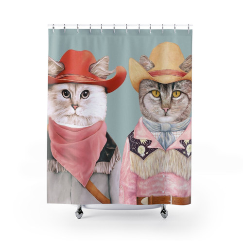 Colorful Cowboy Cats Shower Curtain