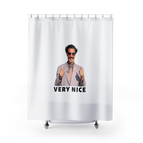 Borat-themed funny shower curtain